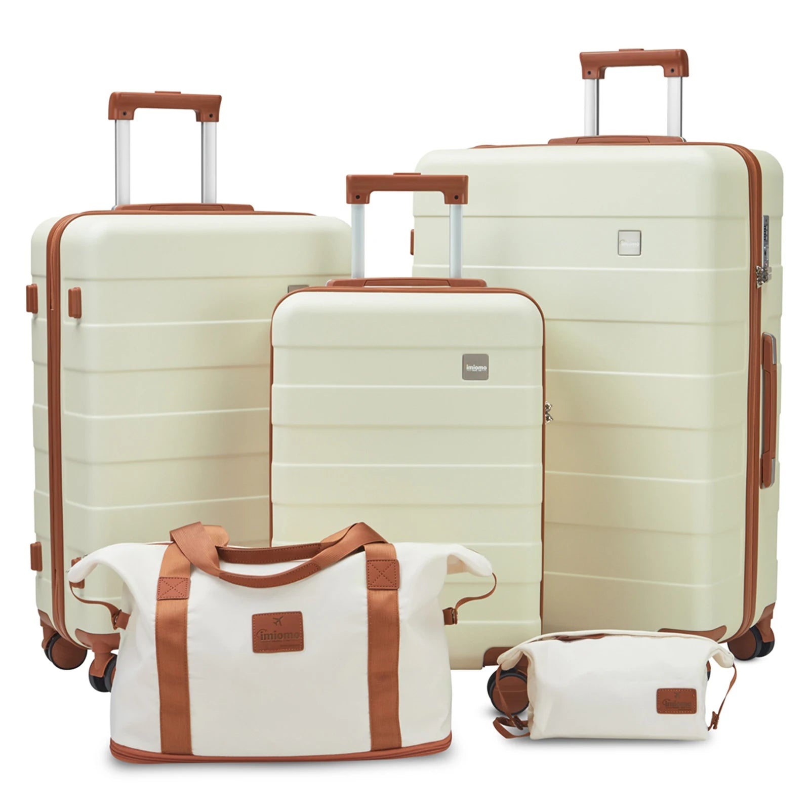 imiomo Travel Luggage Sets 5-Piece, Lightweight Durable Suitcase with Duffel Bag and Toiletry Bag, TSA Lock, Spinner Wheels