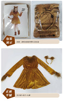 2025 New Arrival Animal King Halloween Cosplay Toddler Lion Dress Up With Headband Lion Dress Girls Lioness Costume