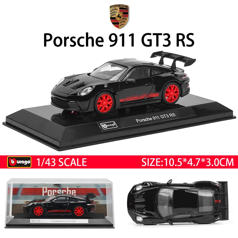 Bburago 1:43 Toyota GR Yaris Porsche Lamborghini SC63 Alloy Luxury Vehicle Diecast Pull Back Cars Model Toy Collection Gift