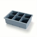 Flexible Ice Cube Tray with Lid, Food Grade Silicone Mold, Freezer Trays, 6 Cavities, 1Pc, Hot Sale 