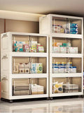 Storage Cabinet Folding Storage Box Home Living Room Toy Cabinet Storage Rack Snack Cabinet Installation-Free Kitchen Storage Cabinet Folding Storage Cabinet Organizer