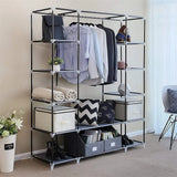 Portable Wardrobe Clothes Organizer Non-Woven Fabric Wardrobe Storage Cupboard for Bedroom 150 * 45 *175cm Storage Shelves