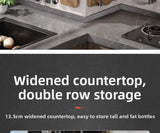 Gunmetal Space Aluminum Kitchen Storage Rack - No-Drill Wall Mounted Multi-Functional Organizer for Spice Jars and Knives