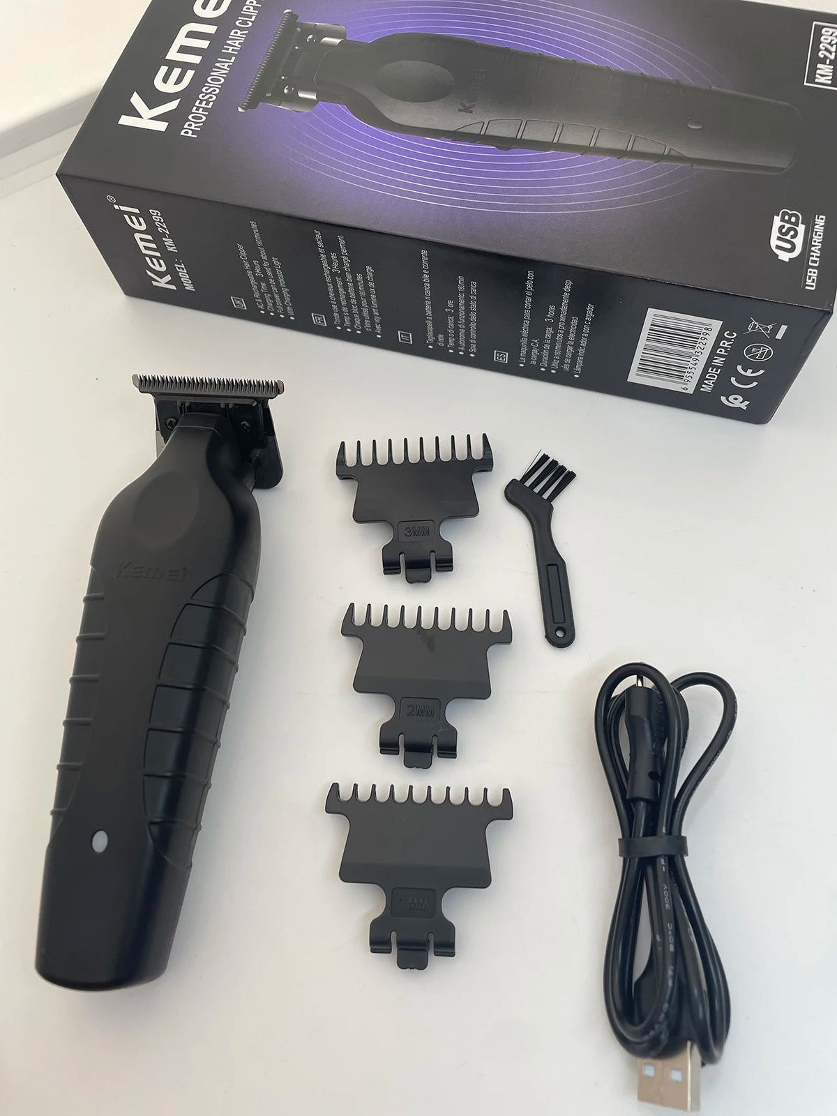 Kemei KM-2299 Professional Hair Clipper 1200mAh Electric Hair Clippers USB Rechargeable Hair Trimmers Hair Cutting Machine