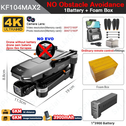 KF104 / KF104MAX2 Professional Drone With 4K Camera 3-Axis Gimbal WIFI 360 Obstacle Avoidance Touch Screen FPV Brushless RC Dron