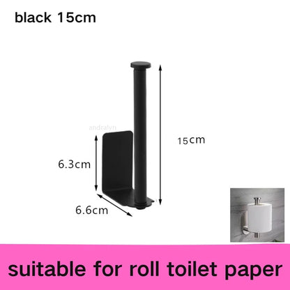 Stainless Steel Paper Towel Holder Self Adhesive Toilet Roll Paper Holder No Punching Kitchen Bathroom Length Storage Rack