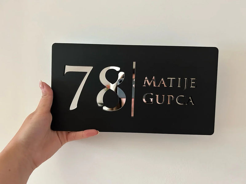 Custom Laser Cut 28/40/45cm Acrylic Modern 3D Floating House Number Sign Outdoor Street Name Waterproof Plate Matte Black White