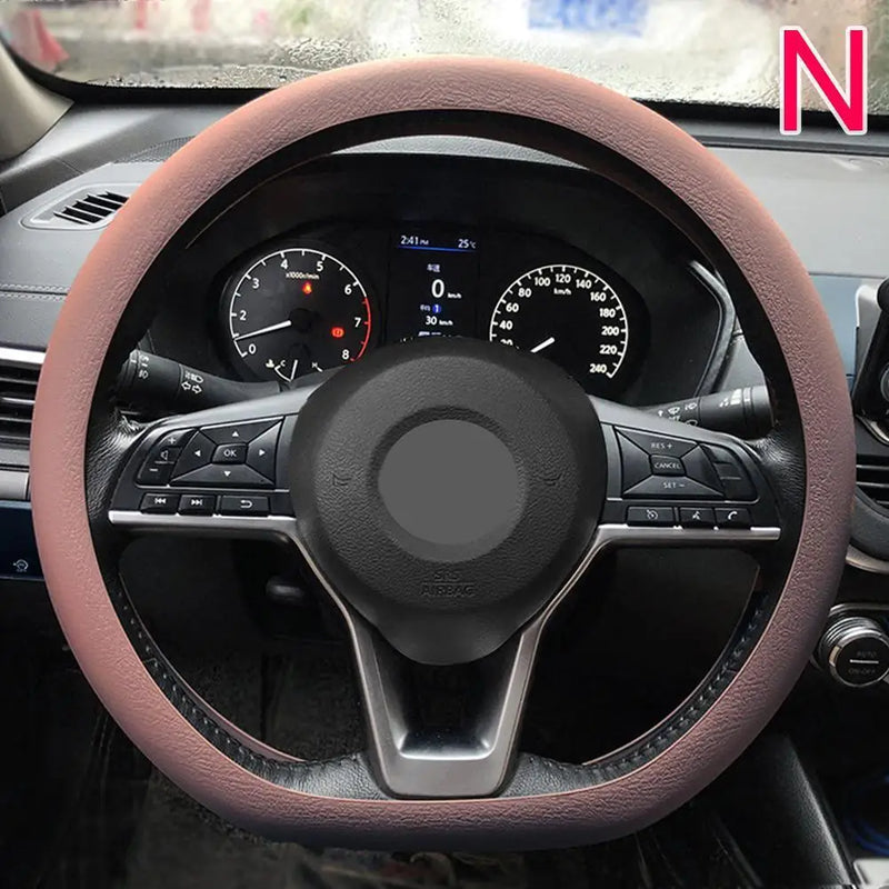 Car Silicone Steering Wheel Cover Men's And Women's Summer Fashion Sweat Wicking Non-slip All-season Model Thin And Soft