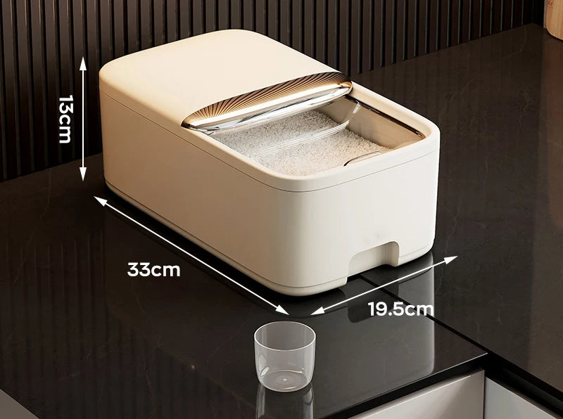10KG Rice Storage Box Home with Lid Insect Proof Moisture Proof Rice Box Grain Sealed Jar Kitchen Container Storing Dry Grain