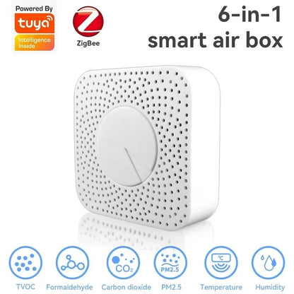 Tuya Smart Home Air Quality Sensor, Gas Leakage Sensor, Security Protection Alarm Sensors, VOC, HCHO, Wi-Fi, Zigbee, CO2 