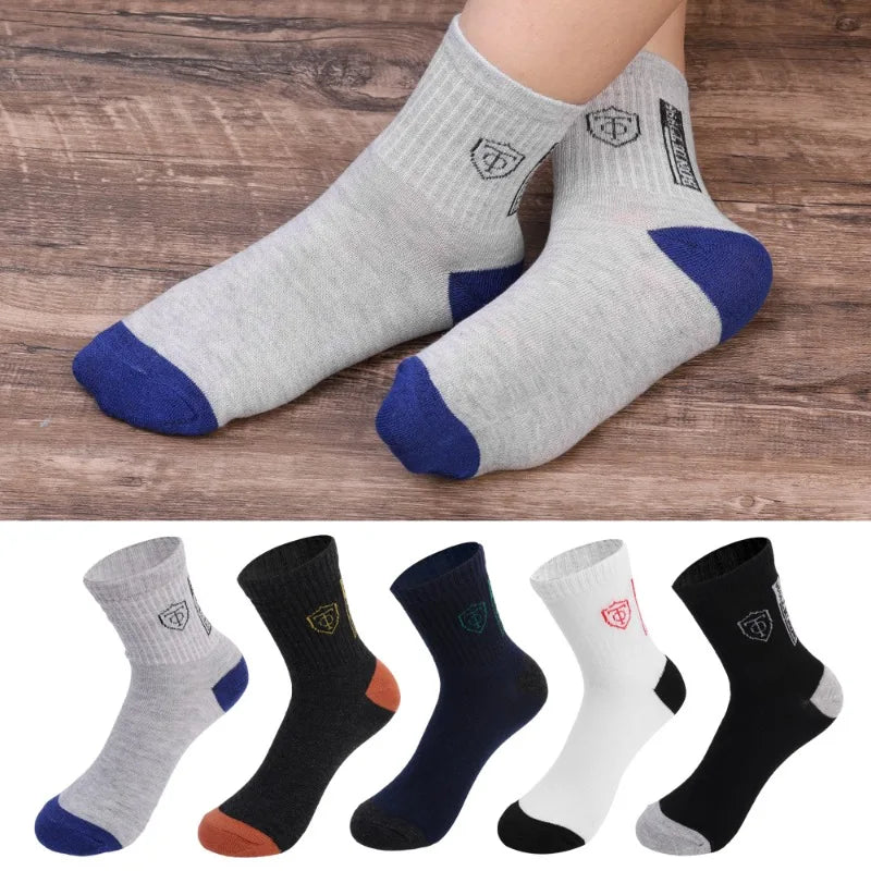 10 pairs Breathable Men's Basketball Crew Socks for Spring and Fall Sweat Absorption Deodorant Sports Stockings
