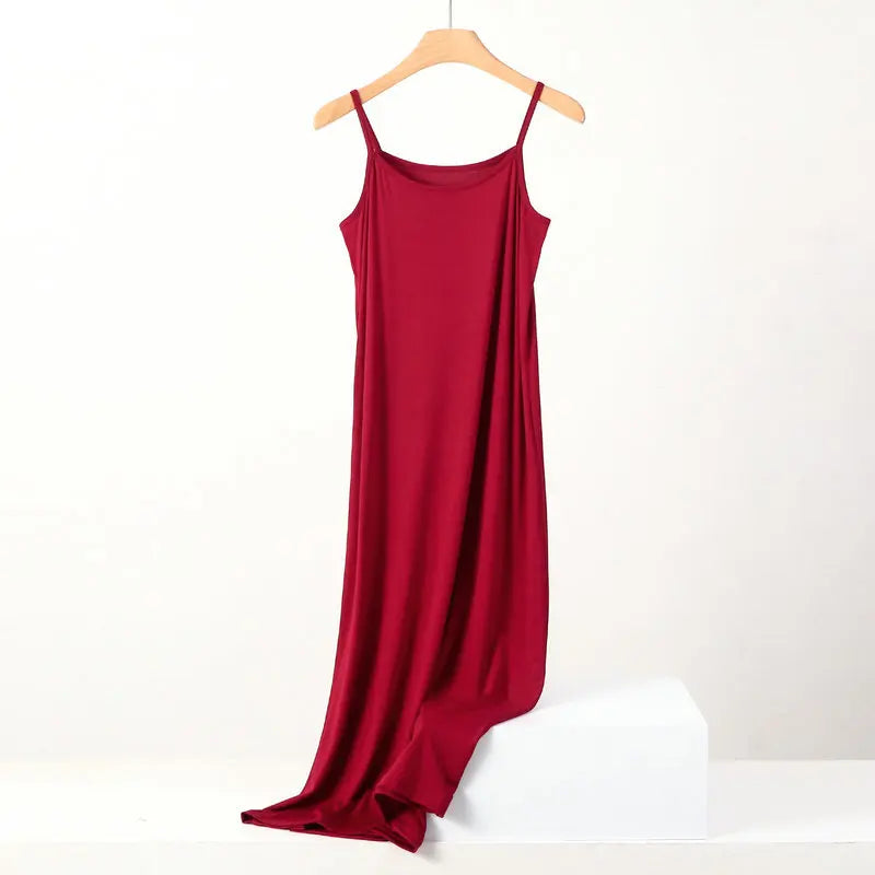 XL to 8XL Lengthen Modal Dress Plus size Spaghetti strap bottoming dresses Halter sundress Camisoles slips Inner Petticoat