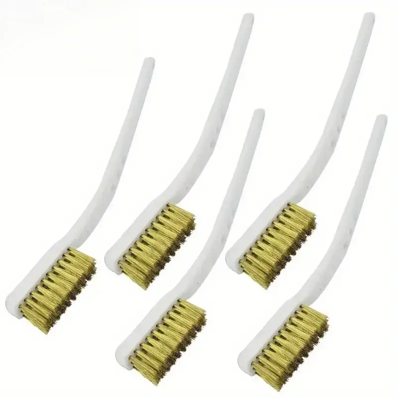 1/3/5pcs Mini Brass Wire Brush Set for Paint & Rust Removal Industrial Metal Polishing Burr Cleaning Tool