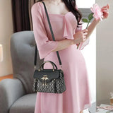 Ladies' handbag 2026 new fashion trend embossed plain style versatile casual shoulder crossbody bag.