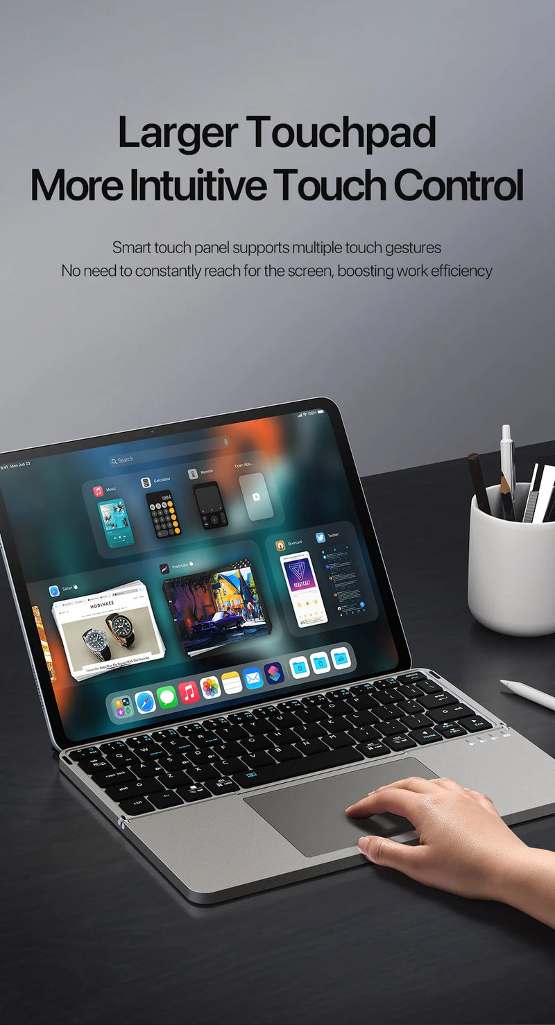 DUX DUCIS Foldable Bluetooth 5.0 Keyboard with Touchpad & Phone Holder For Phones Tablets PC iOS Android Windows Mac