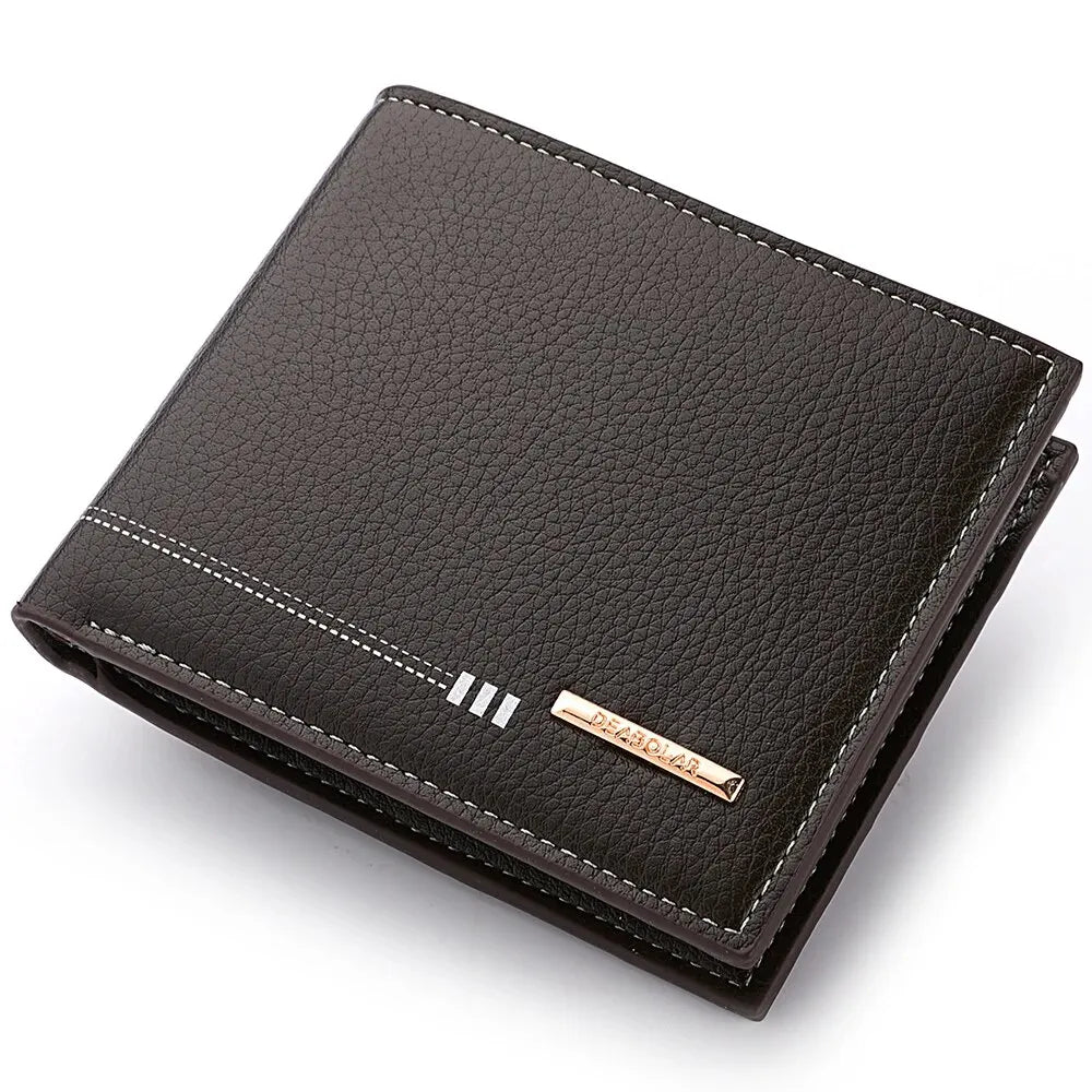 Nueva cartera para hombre, tarjetero, monedero con cremallera, cartera corta de negocios con estampado de lichi de alta calidad.