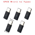 1PCS/5PCS Micro USB Female To Type C Male Adapter Mobile  Phone  Android Converter Micro-B To USB-C Data Cable Connector