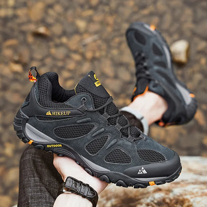 HIKEUP Men Shoes Breathable Splashproof Outdoor Hiking Shoes Mountain Climbing Sport Men Hunting Trekking Sneaker