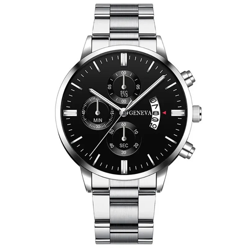 Fashion Men Stainless Steel Watch Luxury Calendar Quartz Wristwatch Men's Business Watches for Men Clock Montre Homme