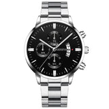 Fashion Men Stainless Steel Watch Luxury Calendar Quartz Wristwatch Men's Business Watches for Men Clock Montre Homme