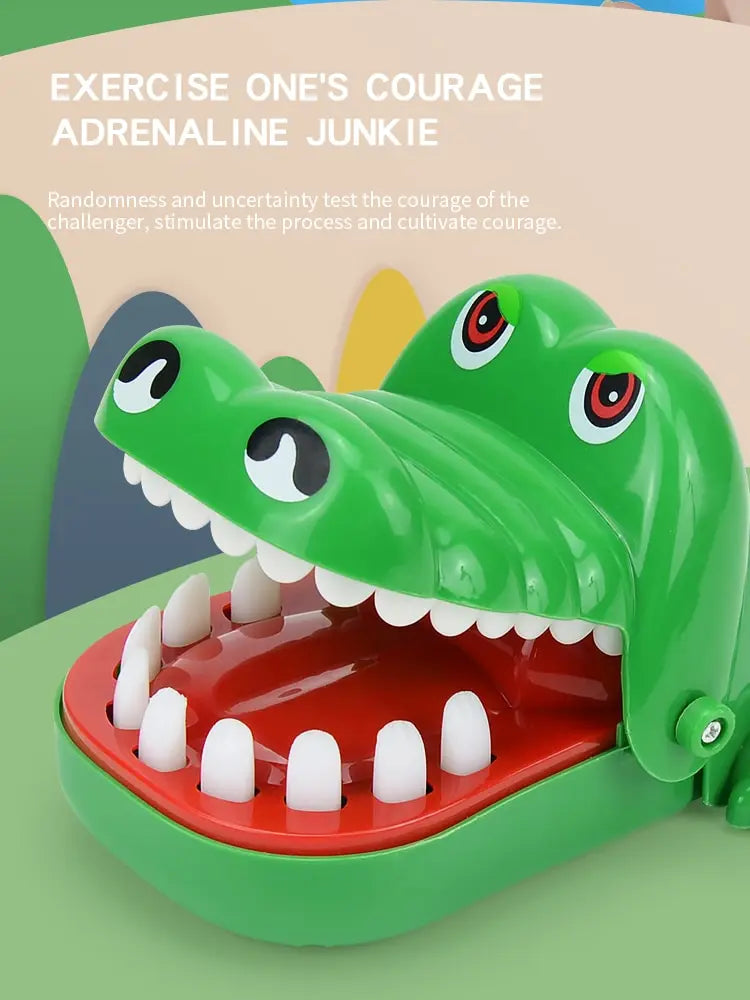 Juguetes de dientes de cocodrilo para niños. Juegos de dentista con mordeduras de cocodrilo. Divertido juego de bromas de la suerte para fiestas y niños.