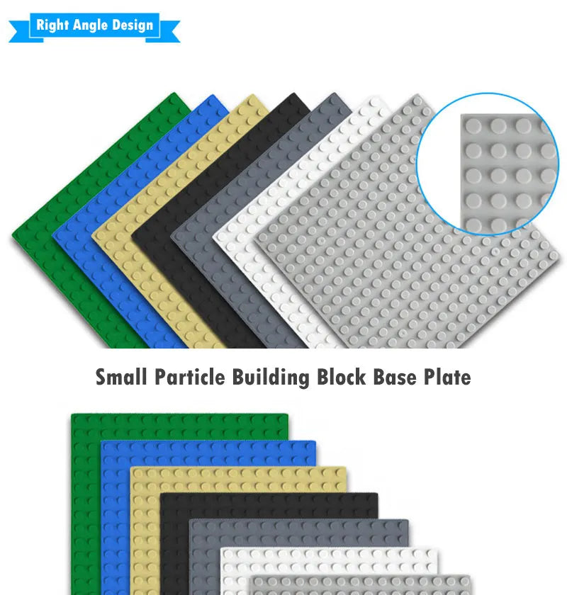 Placa base de 32 x 32, 16 x 32, 16 x 16 puntos, bloques de construcción, placa base de plástico para bricolaje, accesorios de ladrillo clásicos, juguete para niños