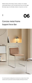 Realife Middle Ancient Style Dining Chair Nordic Design Home Study Chair Coffee Shop Soft Bag Backrest Chair Metal Frame 2025