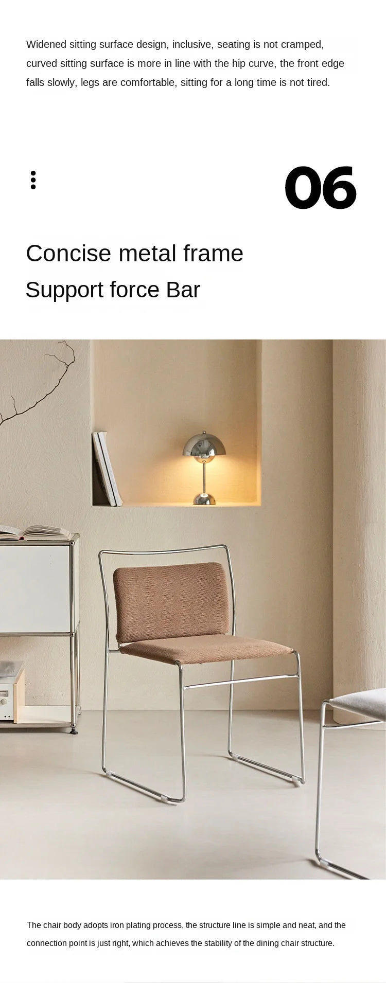 Realife Middle Ancient Style Dining Chair Nordic Design Home Study Chair Coffee Shop Soft Bag Backrest Chair Metal Frame 2025