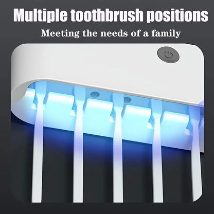 1 Intelligent Toothbrush Sterilizer, Wall Mounted Toothbrush Holder with Toothpaste Dispenser, Toothbrush Disinfection Device