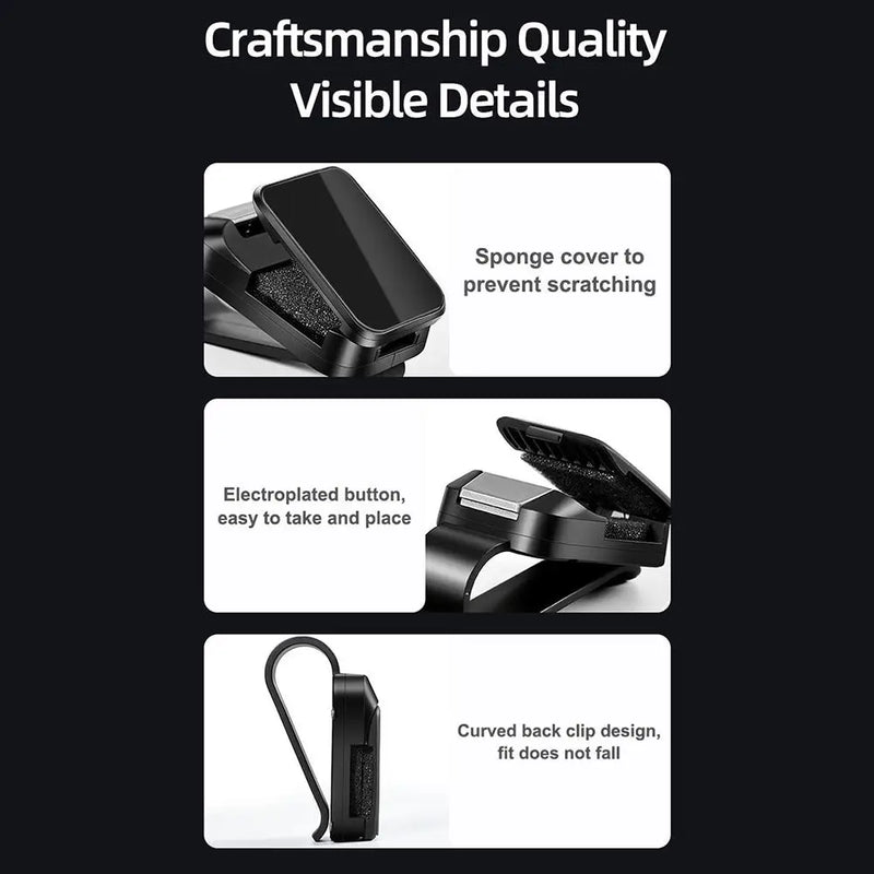 Car Sunglasses Clip Sun Visor Glasses Holder Card Ticket Holder Stable Storage Clips Eyeglasses Hanger Car Interior Accessories