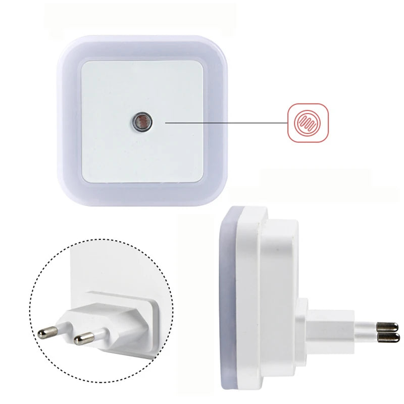 Luz Noturna LED Sem Fio com Sensor – Mini Luz de Tomada (Padrão UE/EUA) para Decoração e Iluminação de Quartos (Infantil e Adulto) e Salas