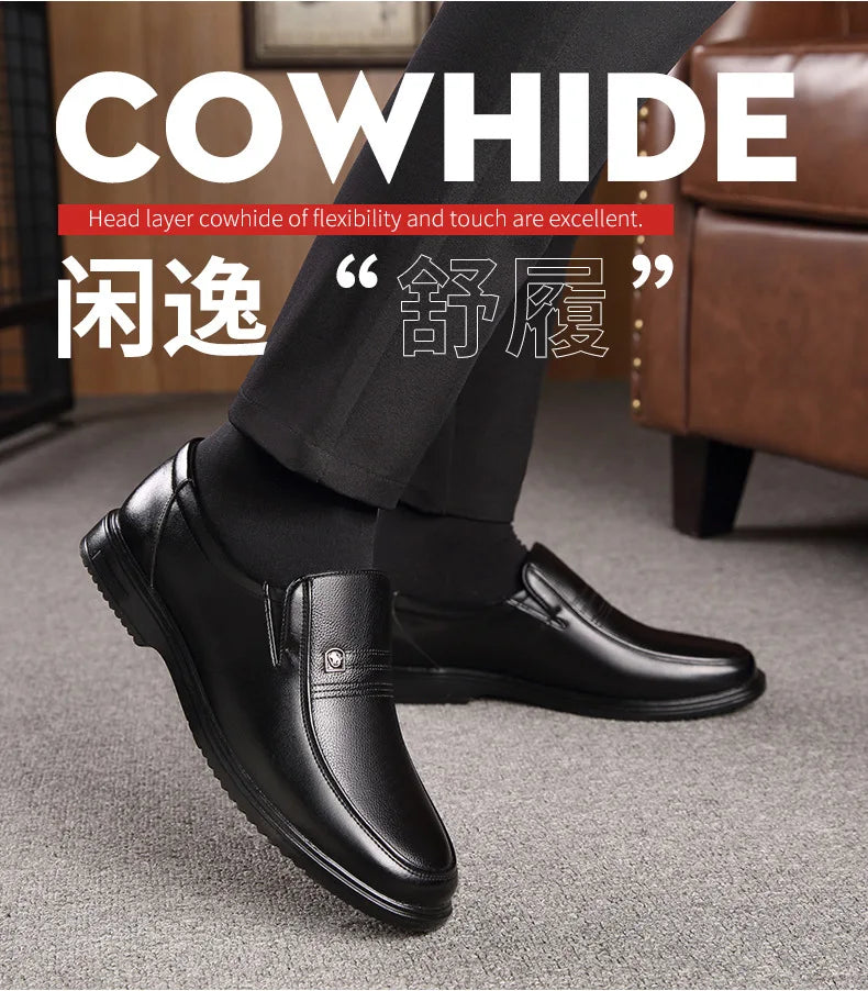 Leather Men Formal Shoes Luxury Brand 2025 Men's Loafers Dress Moccasins Breathable Slip-on Black Driving Shoes Plus Size 38-46