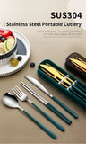 304 Tableware Set Portable Cutlery Set Dinnerware Set High Quality Stainless Steel Knife Fork Spoon Travel Flatware With Box