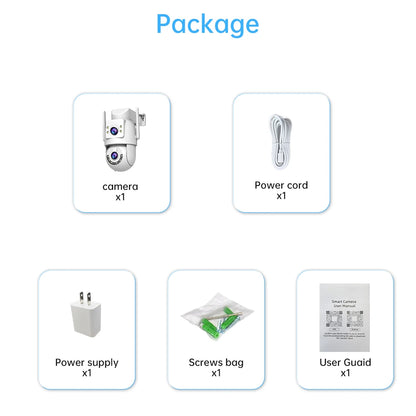 Jooan 5K 8MP Dual Lens Dual Screen IP Camera Wifi PTZ Camera Outdoor AI Auto Tracking CCTV HD Audio Video Surveillance