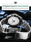 OLEVS Men's Watch Luxury Top Brand One-Way Rotating Outer Ring Design Quartz Watch for Men Auto Date Waterproof Wrist Watches