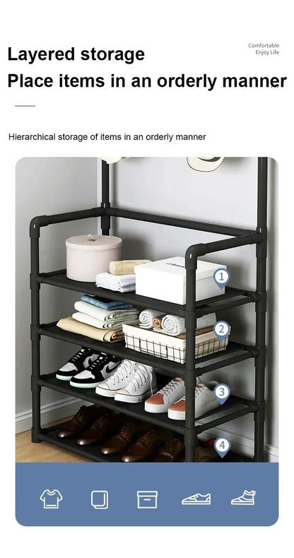 Zapatero multicapa para el hogar, multifuncional, para dormitorio, armario para zapatos y abrigos
