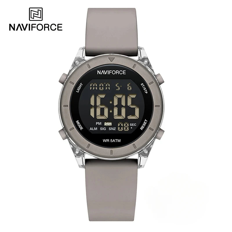 NAVIFORCE NF7108 Casual Wild Ladies Watch 50m Waterproof LCD Digital Display Electronic Silicone Strap Female Clock