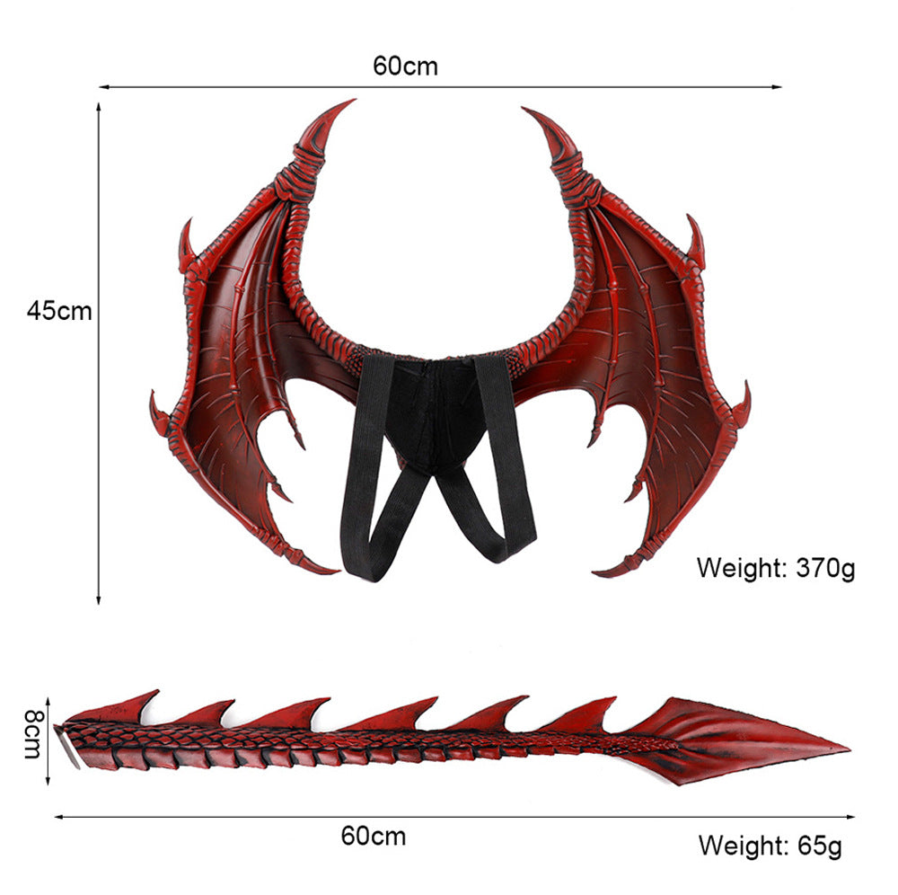 Animal Cosplay Dragon Costume Purim Christmas Gift Carnival Party Cosplay Set Wing and Tail Faucet Costume