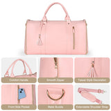 1pc Foldable Women's Travel Convenient Carry-on Clothing Bag Large PU Leather Duffel Bag Women's Business Travel Bag