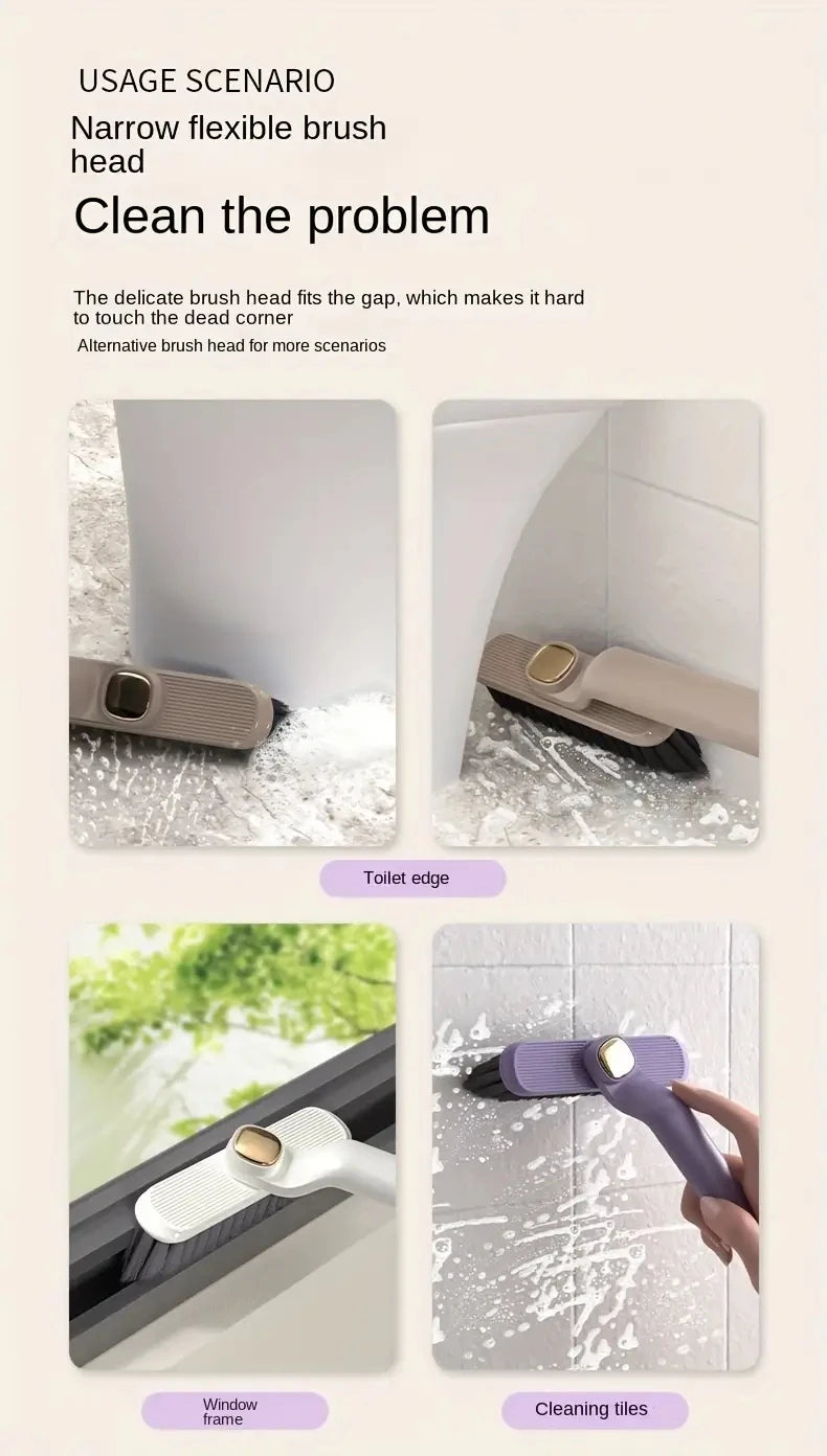 Multipurpose Bathroom Tile Floor Gap Cleaning Brush Rotating Crevice Brushes with Dead End Strong Bristles Cleaning Supplies