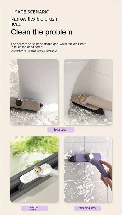 Multipurpose Bathroom Tile Floor Gap Cleaning Brush Rotating Crevice Brushes with Dead End Strong Bristles Cleaning Supplies