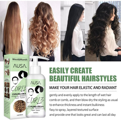 Crema para rizos naturales, loción hidratante para rizos, antifrizz, rebote, esculpidor, acondicionador para el cuidado del cabello.