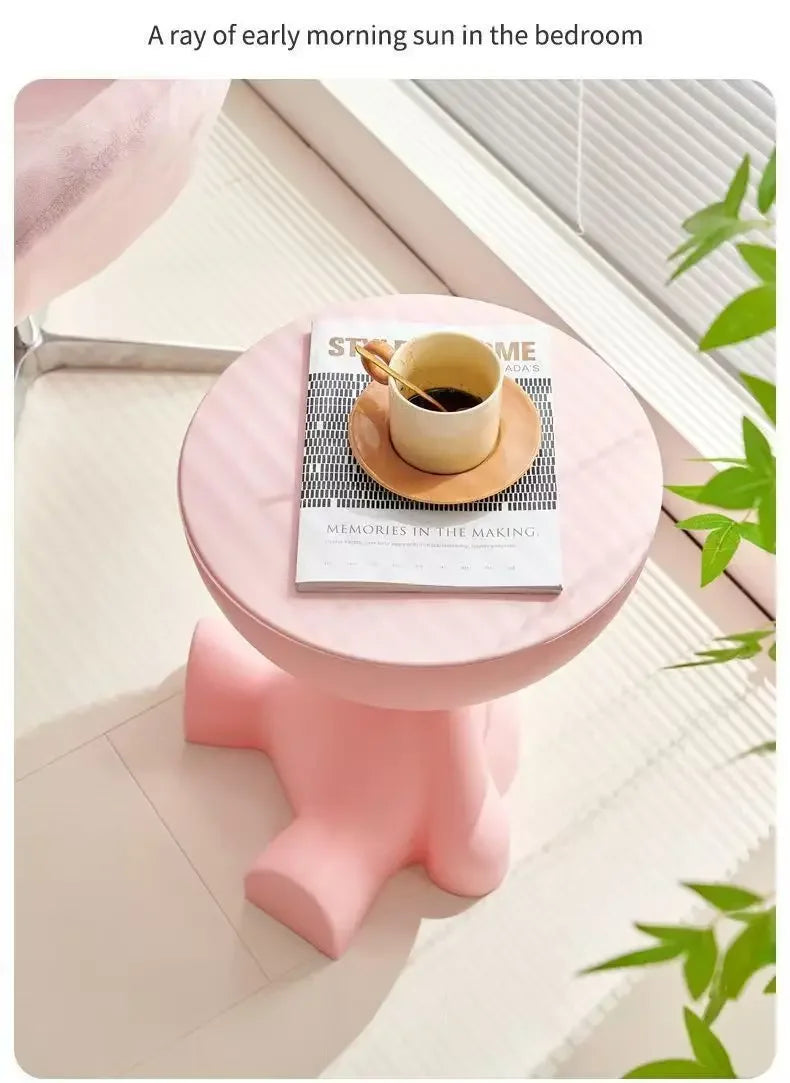 Mesa auxiliar de sofá de dibujos animados de lujo, ligera, creativa, de cabeza plana, pequeña, de plástico, para el hogar