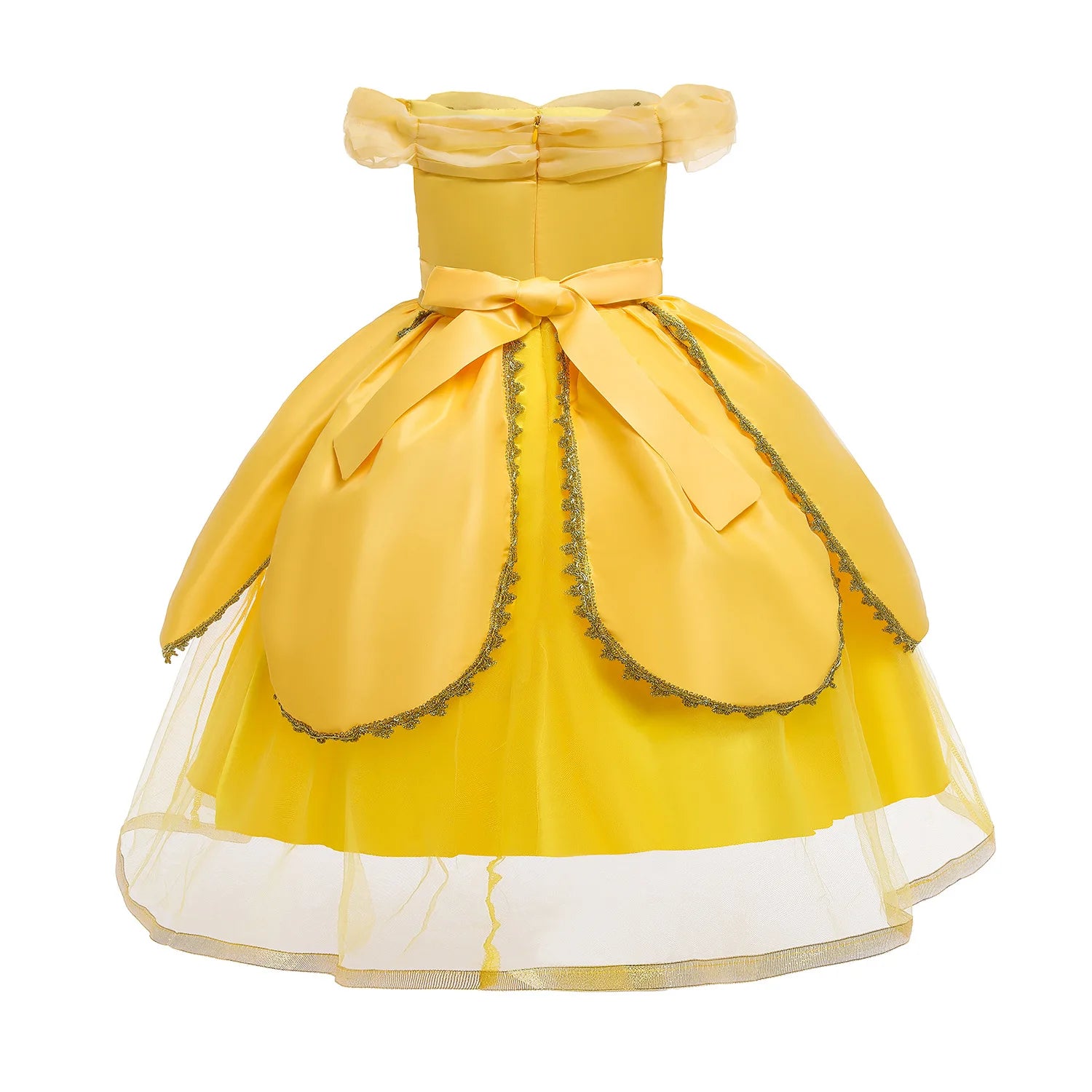 2025 Cosplay Belle Princess Dress Girls Dresses For Beauty and beast Party Clothing Magic stick crown Costume 3-12Y