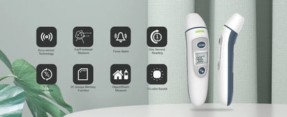Kingclinic Digital Ear Thermometer Ear and Forehead Mode Ideal for Family Kids and Adults 1 Second Reading