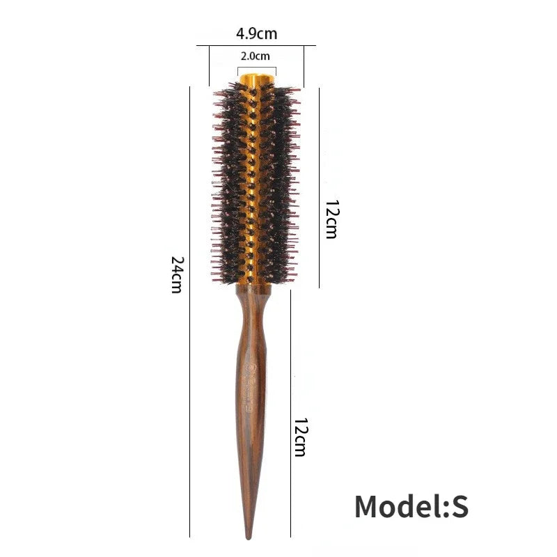 Golden Cylinder Curly Hair Rolling Comb Professional Styling Mane Comb Heat Conduction Air Aluminum Tube Comb Special Comb