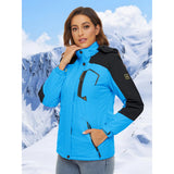 MAGCOMSEN Women's Warm Winter Fleece Lined Hooded Jackets Snowboard Coats Waterproof Ski Jacket Snow Hiking Outdoor Parkas