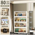 Storage Cabinet Folding Storage Box Home Living Room Toy Cabinet Storage Rack Snack Cabinet Installation-Free Kitchen Storage Cabinet Folding Storage Cabinet Organizer