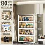 Storage Cabinet Folding Storage Box Home Living Room Toy Cabinet Storage Rack Snack Cabinet Installation-Free Kitchen Storage Cabinet Folding Storage Cabinet Organizer