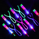 Amazing Light Toy Arrow LED Light Toys Outdoor Party Fun Gift Rubber Band Catapult Glow In The Dark Rocket Helicopter Flying Toy